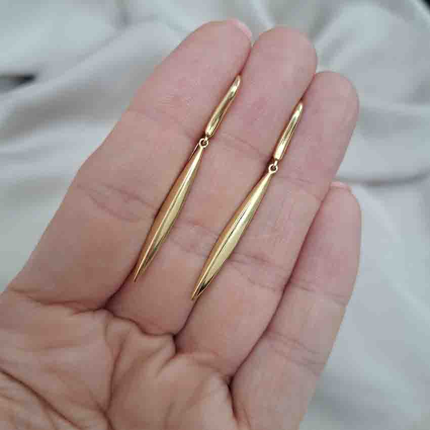 Tiffany and Co Yellow Gold Feather Earrings