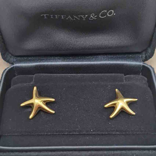 Tiffany and Co Yellow Gold Starfish Earrings by Elsa Peretti