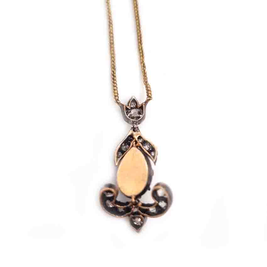 Antique 1ct Rose Cut Diamond Pendant, 1.60 carat total