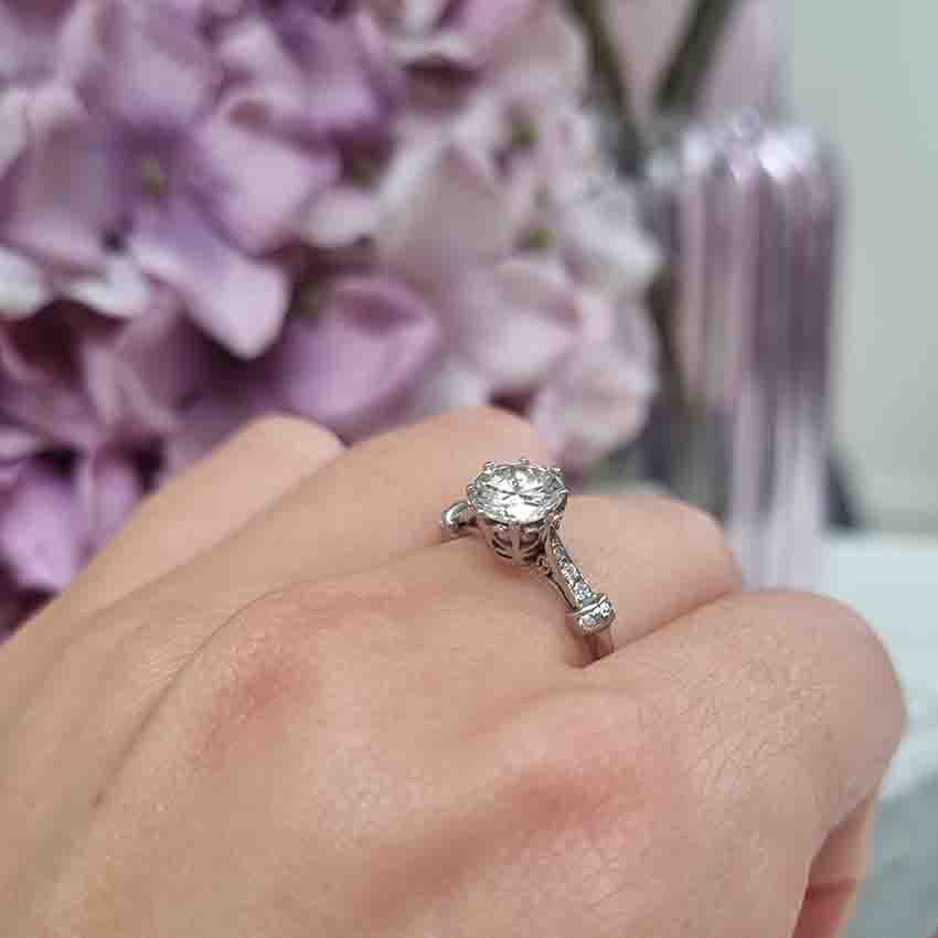 Art Deco 1.10ct Old European Cut Diamond Solitaire Engagement Ring