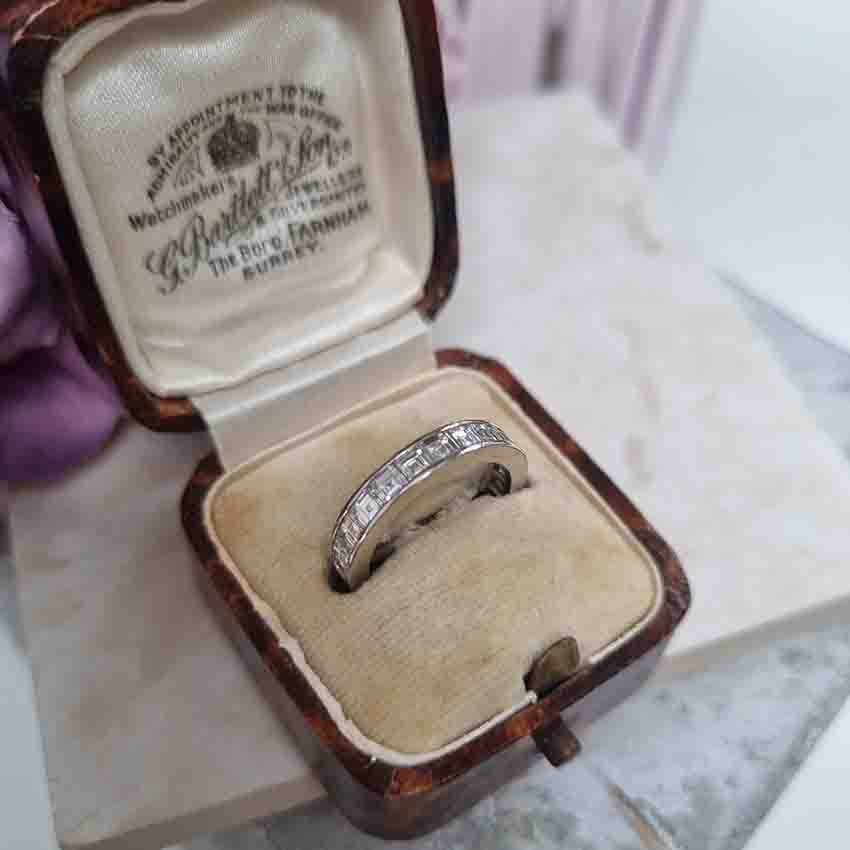 2.20ct Square Cut Diamond Full Eternity Band Ring