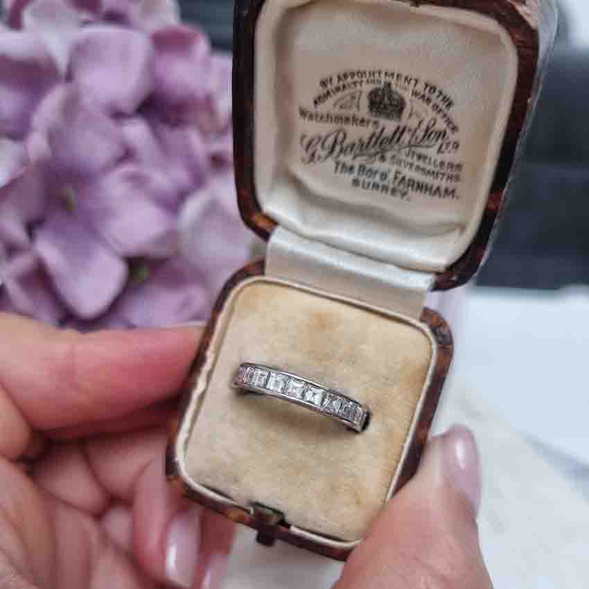 2.20ct Square Cut Diamond Full Eternity Band Ring