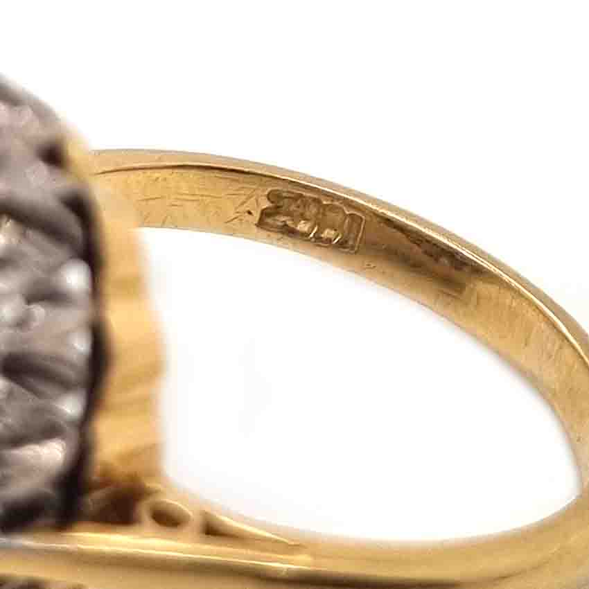 Vintage 3.62ct Sapphire and Diamond Cluster Engagement Ring