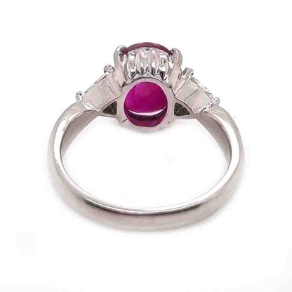 Burma Ruby No Heat 2.60 Carat and Diamond Engagement Ring