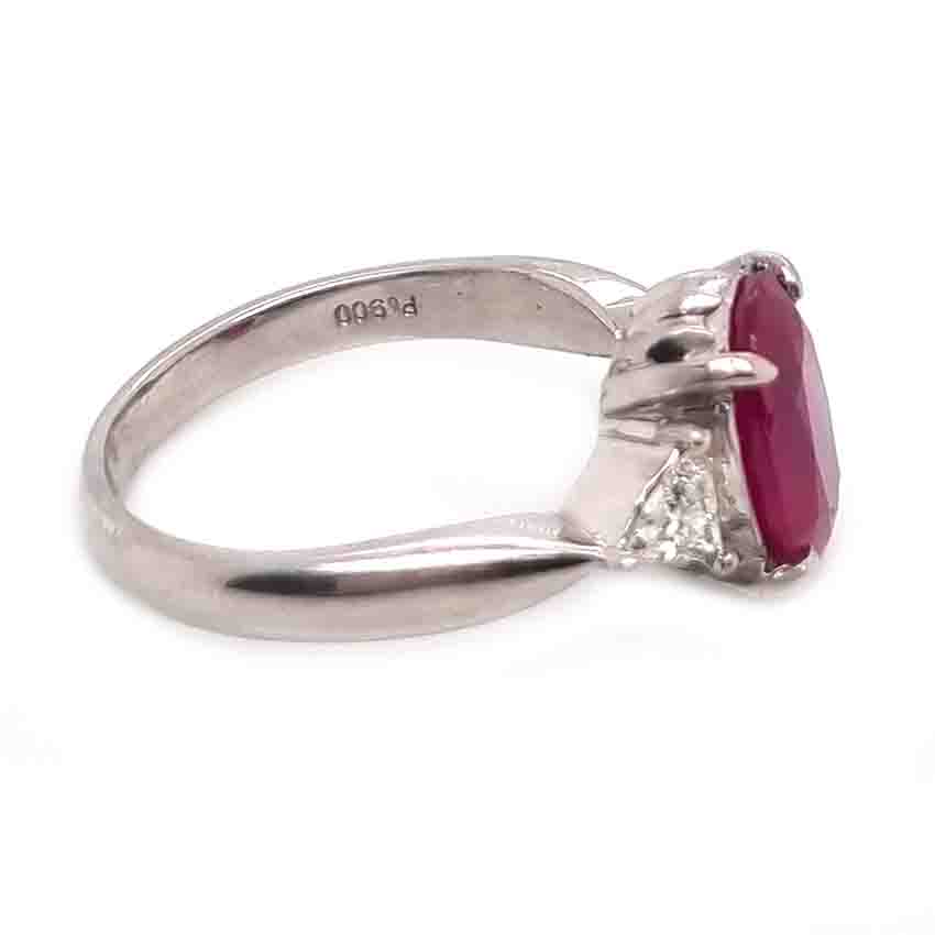 Burma Ruby No Heat 2.60 Carat and Diamond Engagement Ring