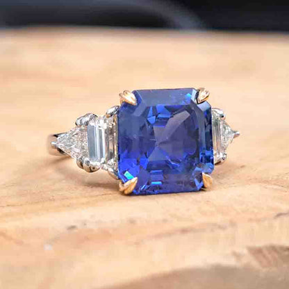 Vintage Cartier 7 Carat Sapphire Burma No Heat and Diamond Ring