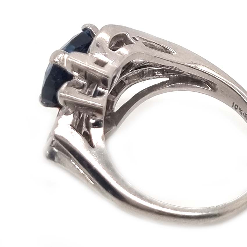 Vintage Retro Natural Sapphire and Diamond Cluster Dress Ring