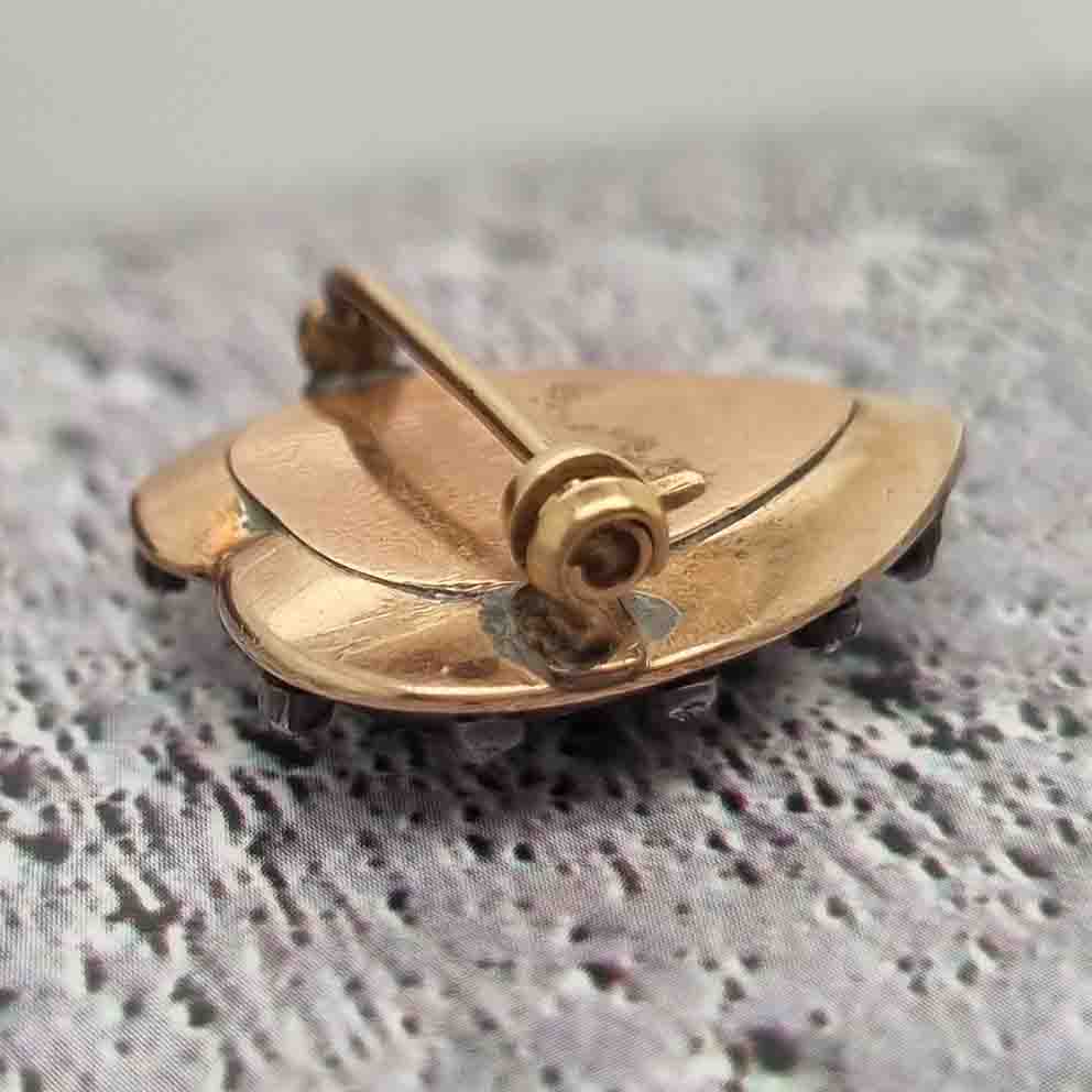 Victorian Antique Green and White Enamel Heart Brooch with Diamonds