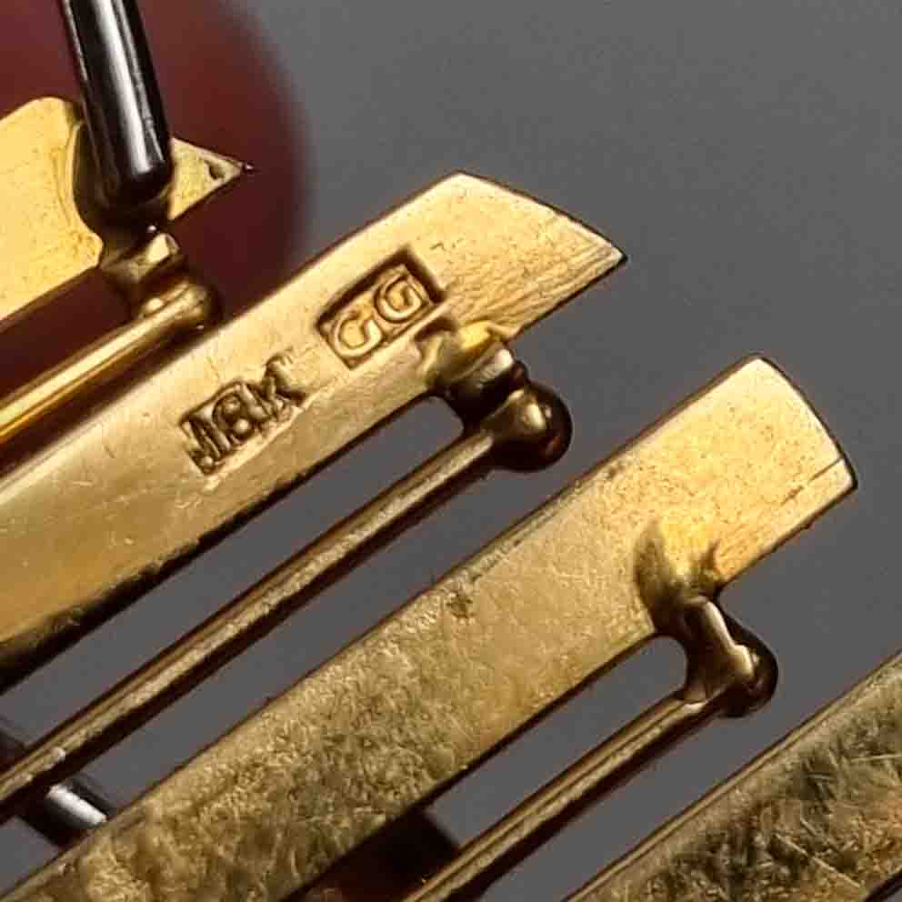 Retro 1960s Diamond Emerald Abstract Gold Leaf Brooch