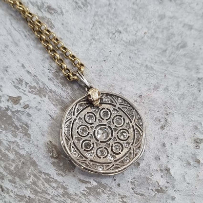 Belle Epoque Antique Old Cut Diamond Circular Pendant