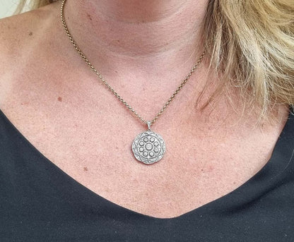 Belle Epoque Antique Old Cut Diamond Circular Pendant