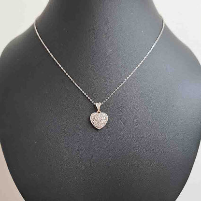 Antique Art Deco Old Mine Cut Diamond Heart Pendant