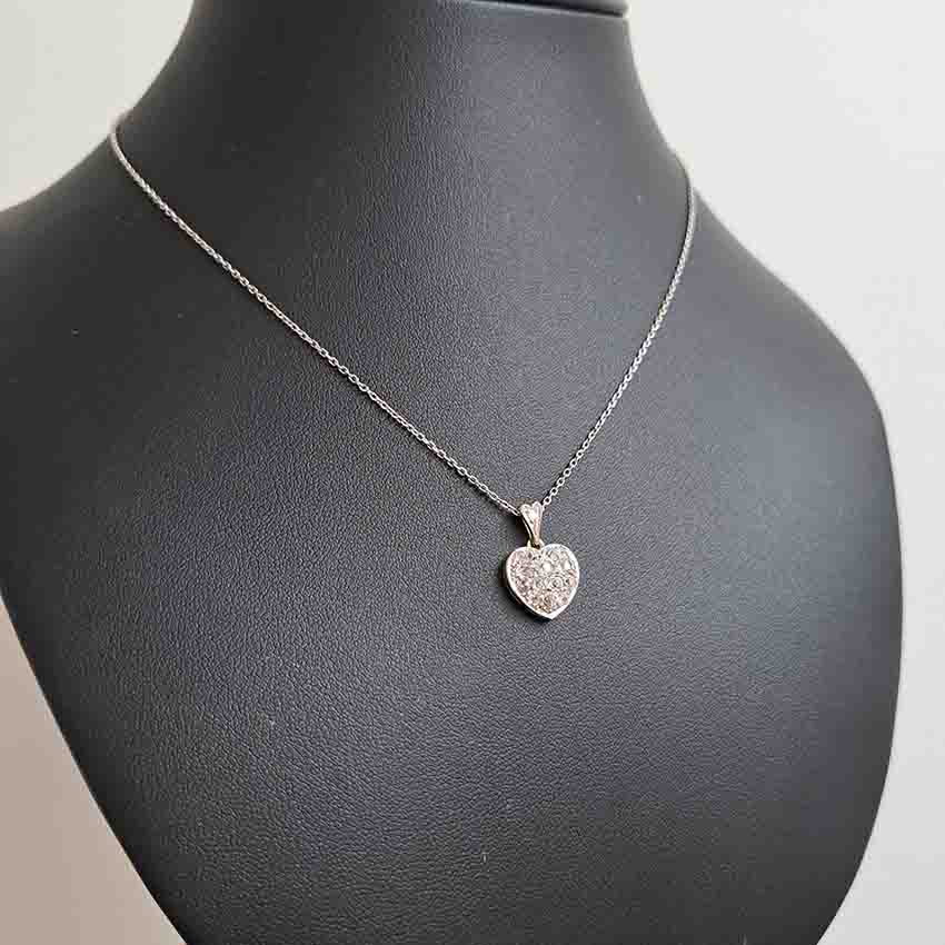 Antique Art Deco Old Mine Cut Diamond Heart Pendant
