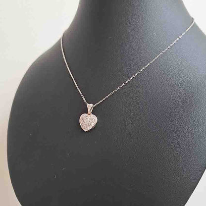 Antique Art Deco Old Mine Cut Diamond Heart Pendant