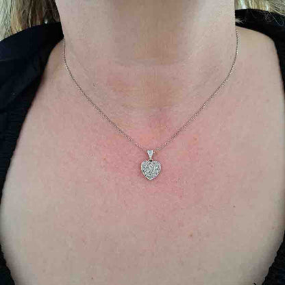 Antique Art Deco Old Mine Cut Diamond Heart Pendant