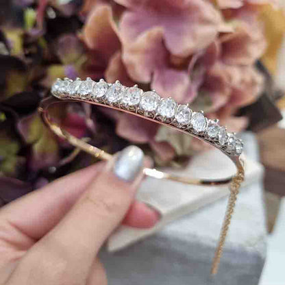 Antique French 5ct Diamond Bangle Bracelet