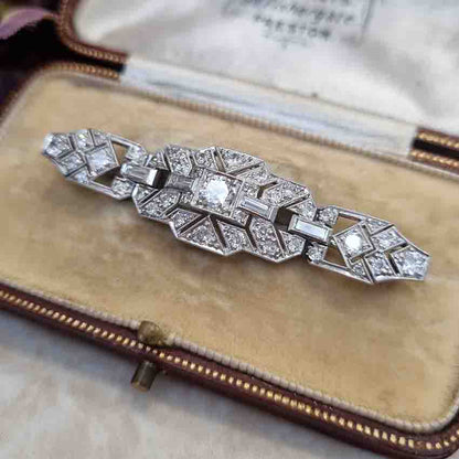 Vintage Diamond Brooch in Platinum