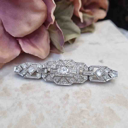 Vintage Diamond Brooch in Platinum
