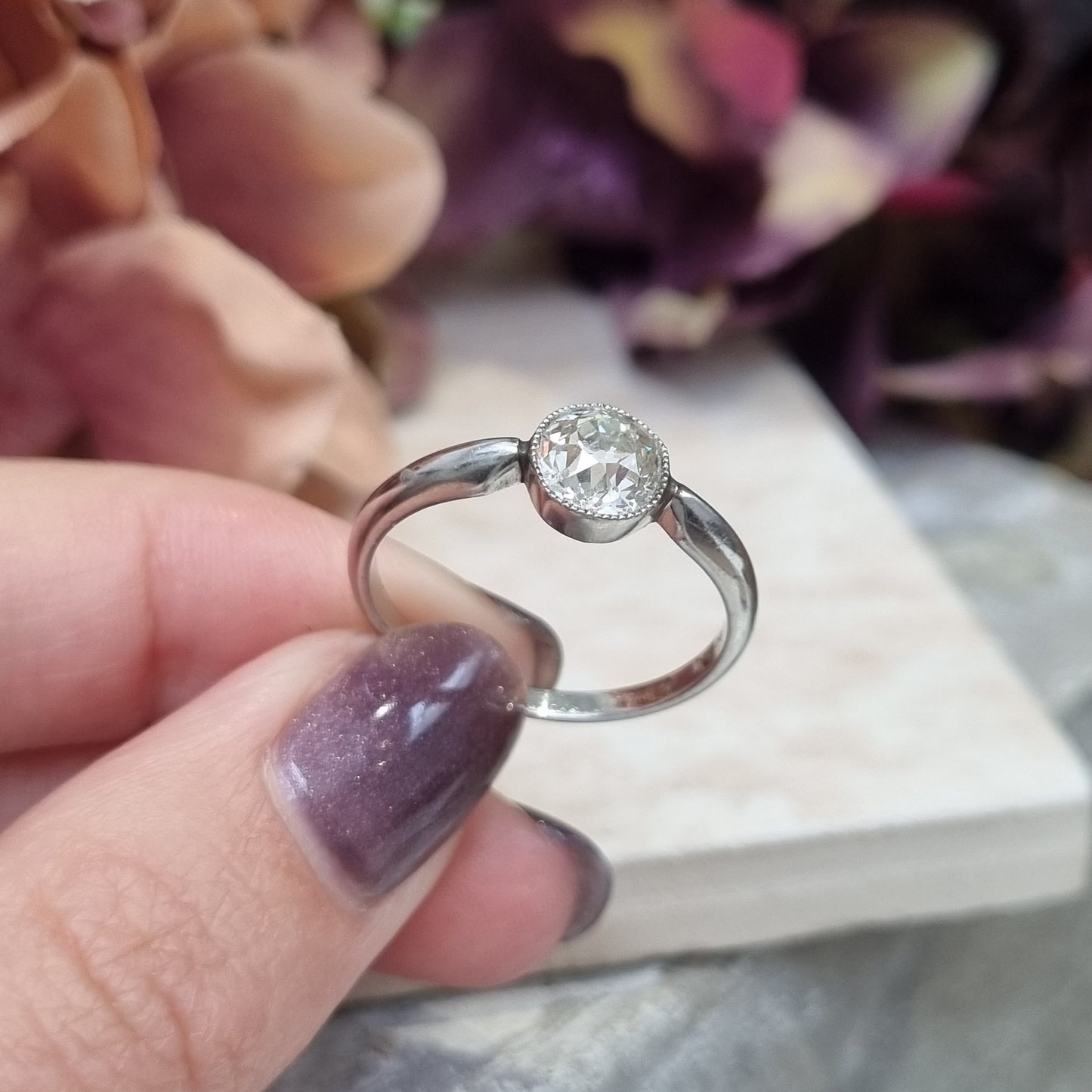 Antique Edwardian 1.15ct Old Cut Diamond Ring