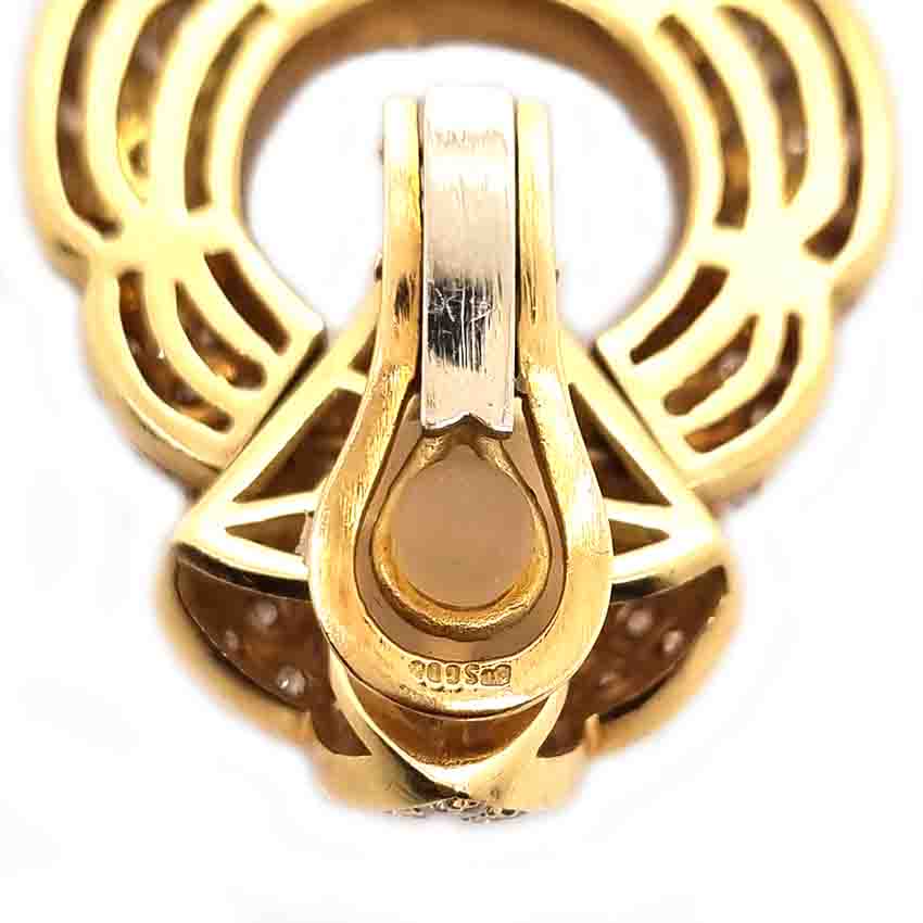 Diamond Set 18ct Yellow Gold Drop Statement Earrings