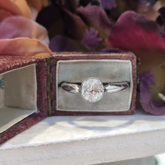 Antique Edwardian 1.15ct Old Cut Diamond Ring
