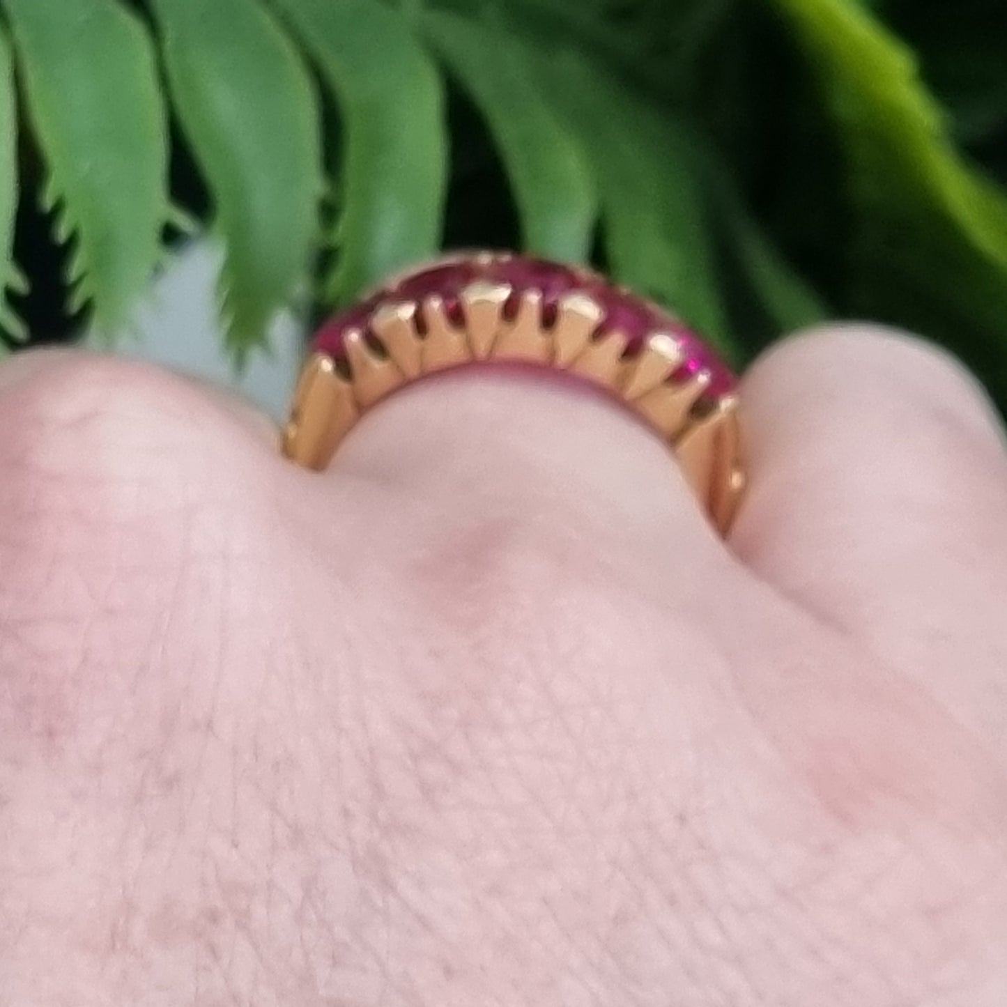 Antique 3.50ct Burma Ruby Five Stone Ring