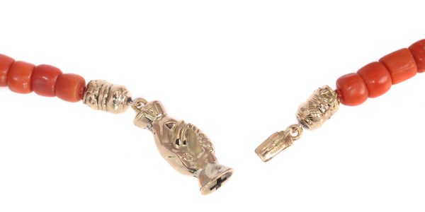 Antique Victorian Coral Necklace with Gold Clasp