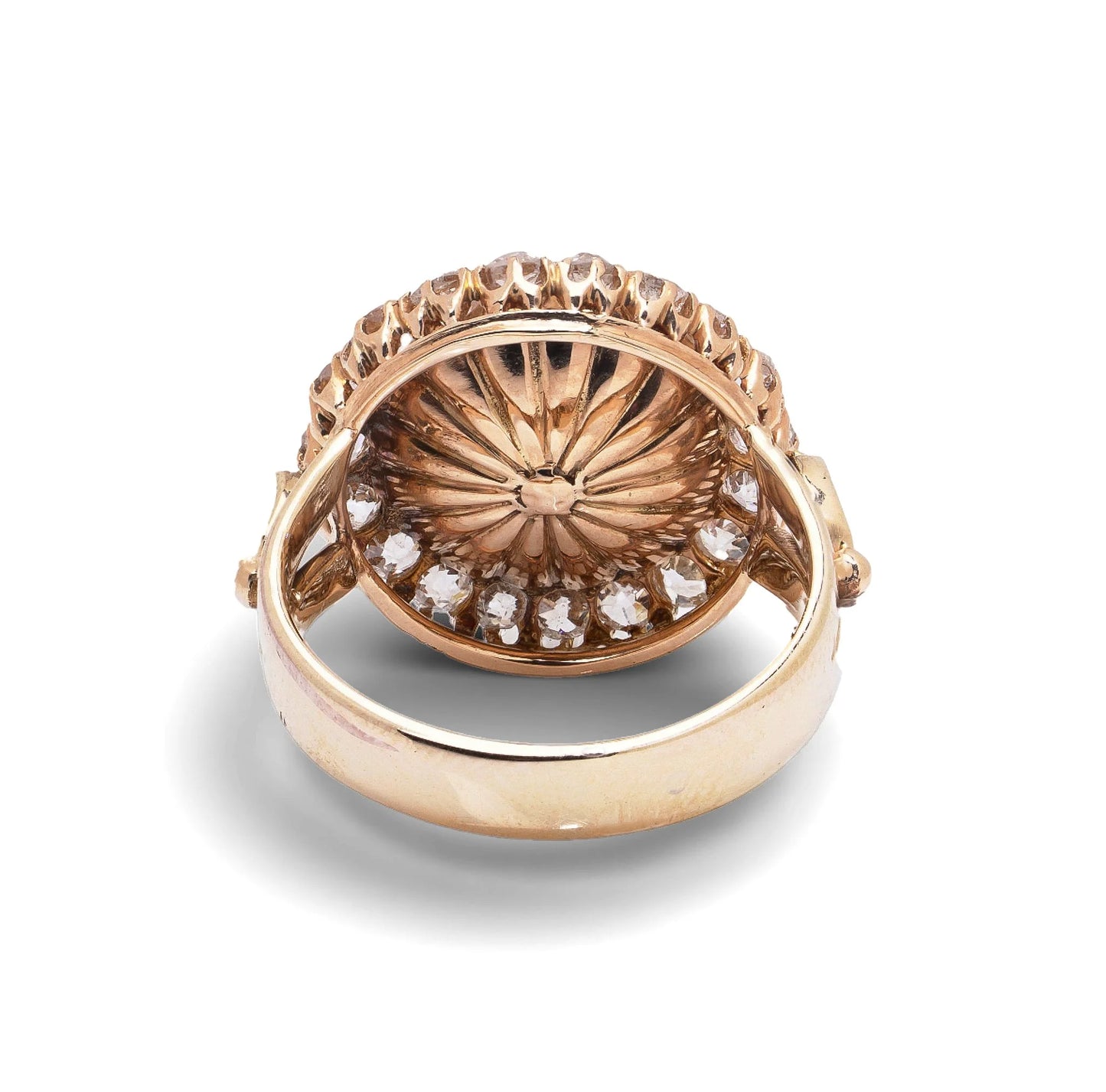 Edwardian 18 Carat Gold Natural Pearl And Diamond Cluster Ring, Circa 1910