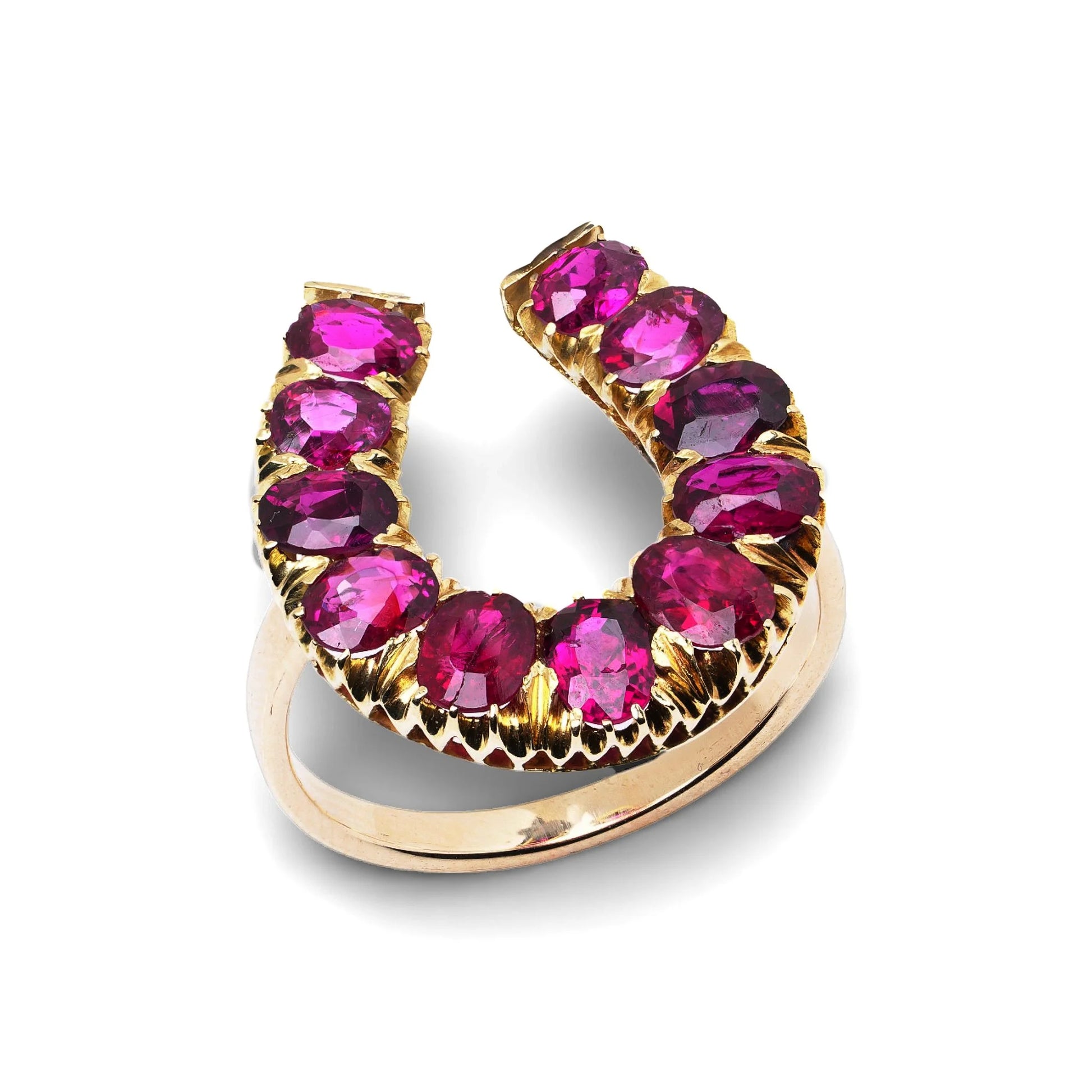 18 Carat Gold Horseshoe Ruby Ring