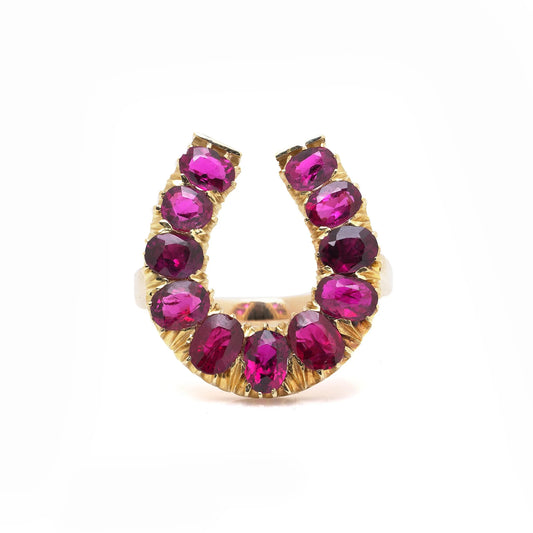 18 Carat Gold Horseshoe Ruby Ring