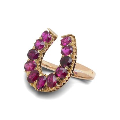 18 Carat Gold Horseshoe Ruby Ring