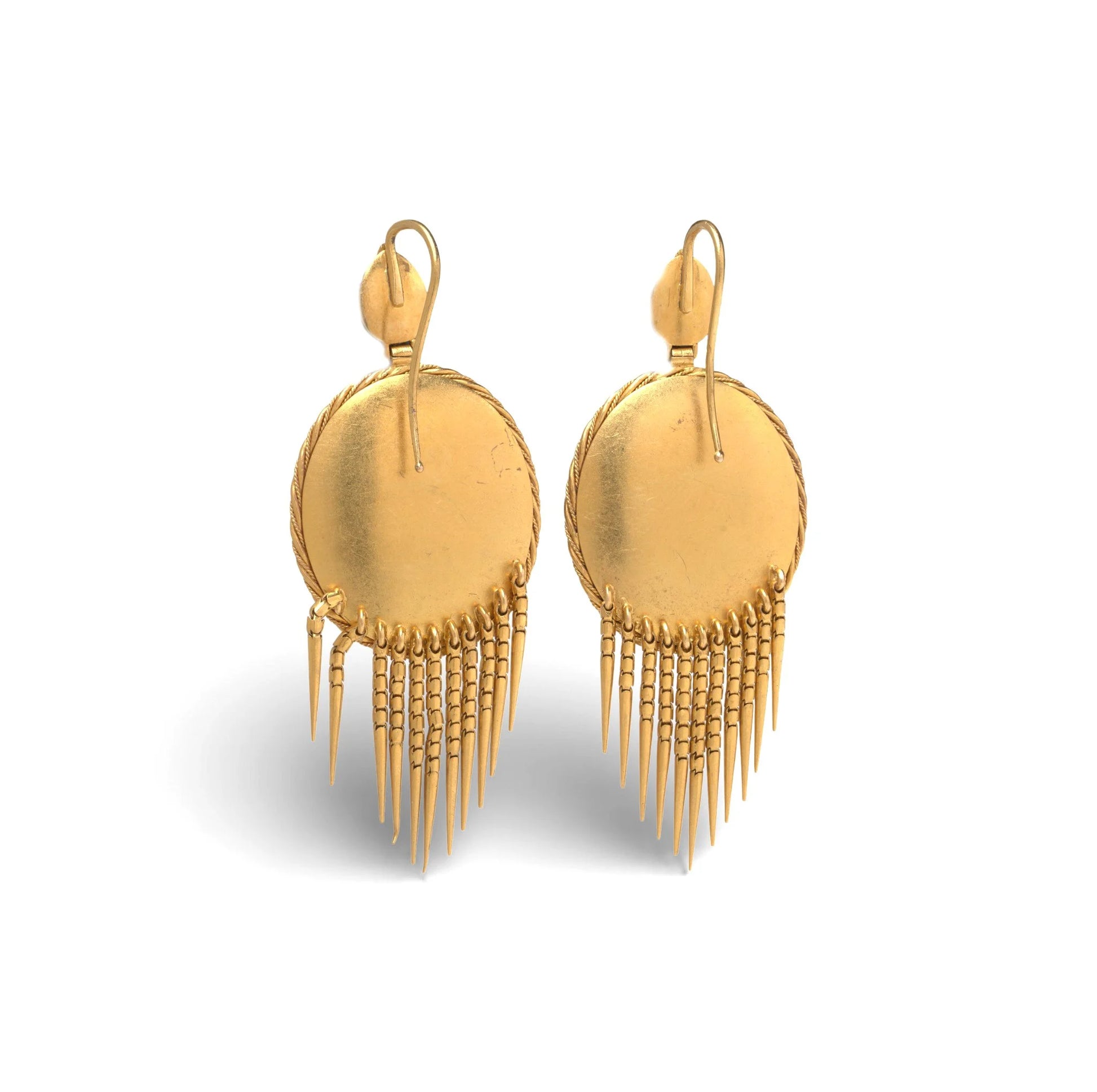 19th Century 21 Carat Gold Amethyst, Pearl And Diamond Earrings