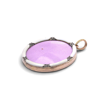 19th Century Russian 14 Carat Gold Enamel And Diamond Locket