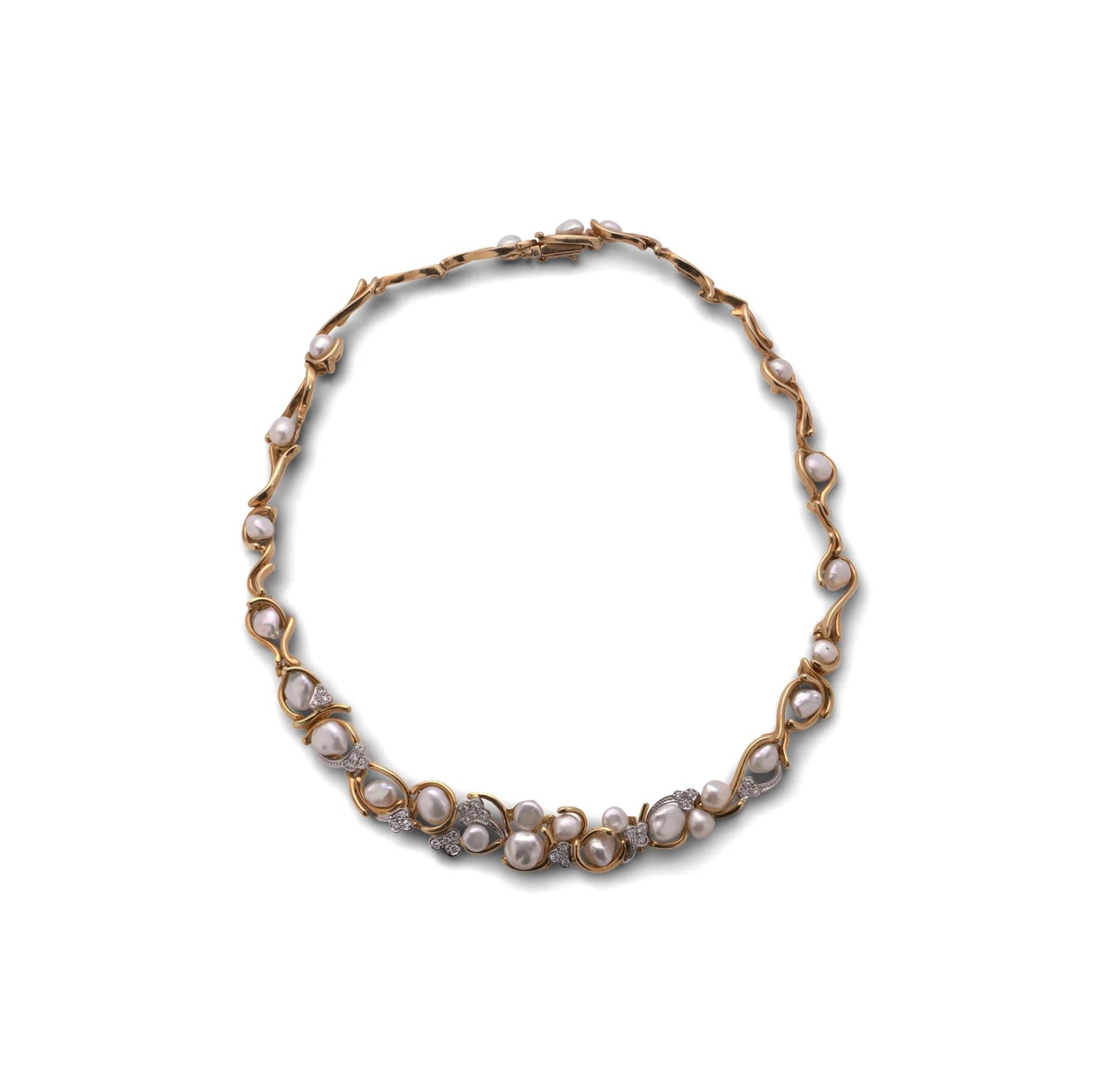 Julia Plana 18 Carat Gold Diamond And South Sea Pearl Necklace