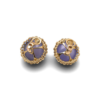 Vintage 1970's 18 Carat Gold Sapphire And Chrysoberyl Clip Earrings
