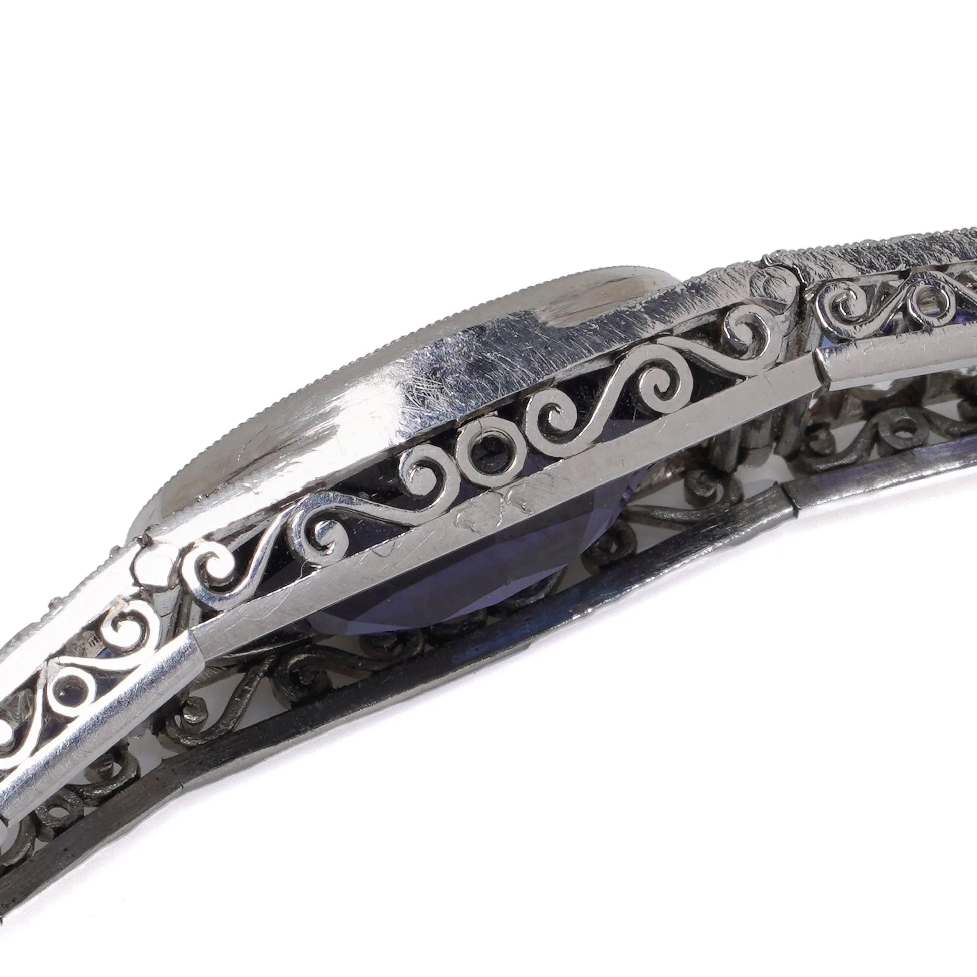 Art Deco Platinum Sapphire And Diamond Bracelet, Mauboussin Style