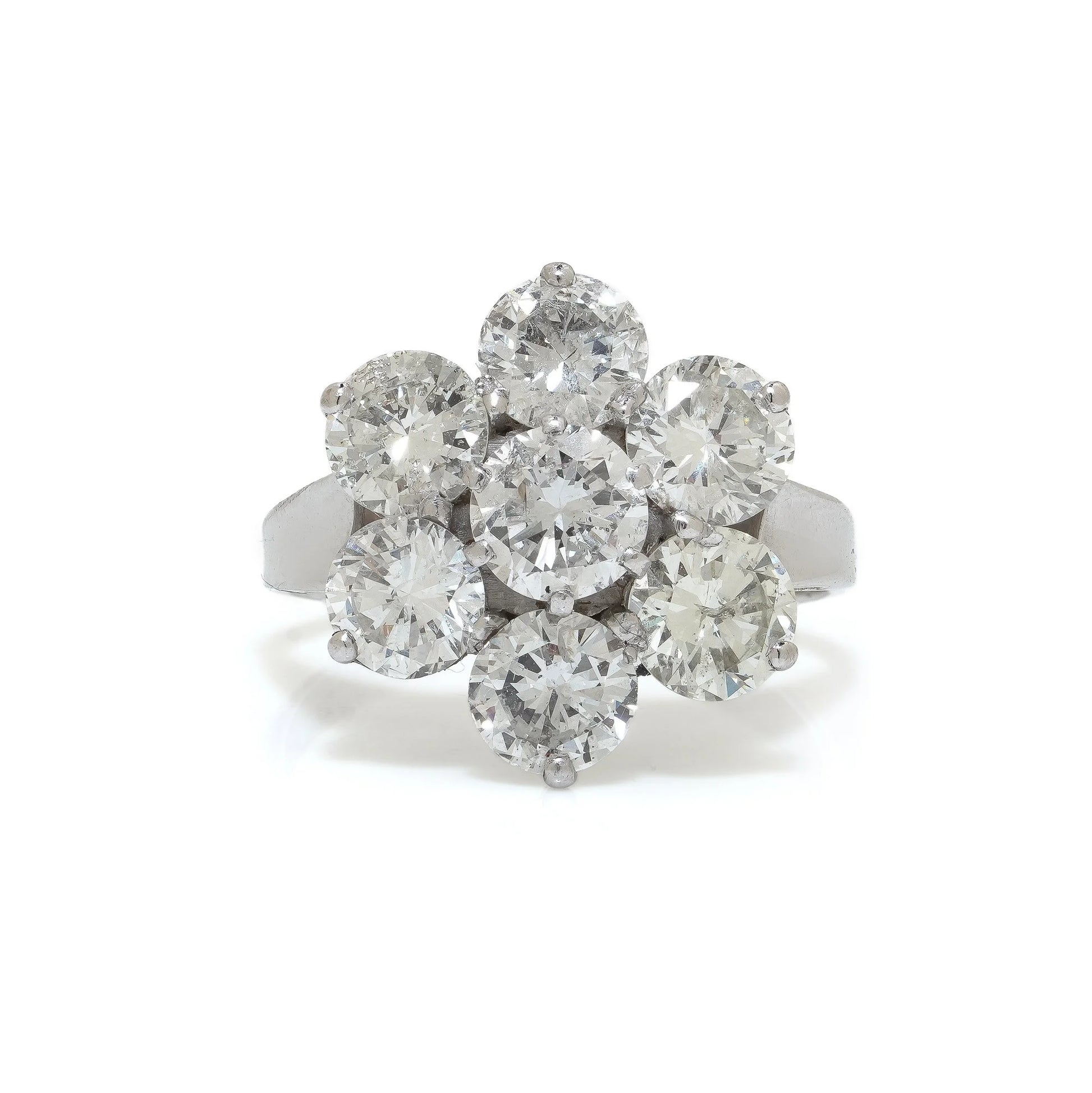 18 Carat White Gold Diamond Cluster Engagement Ring