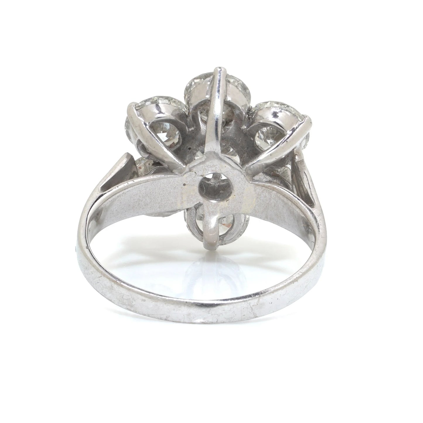 18 Carat White Gold Diamond Cluster Engagement Ring