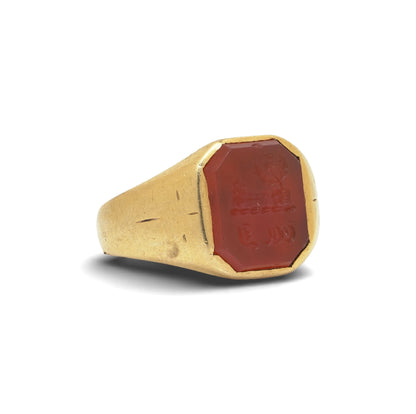 Early 20th Century 18 Carat Gold Carnelian Intaglio Signet Ring
