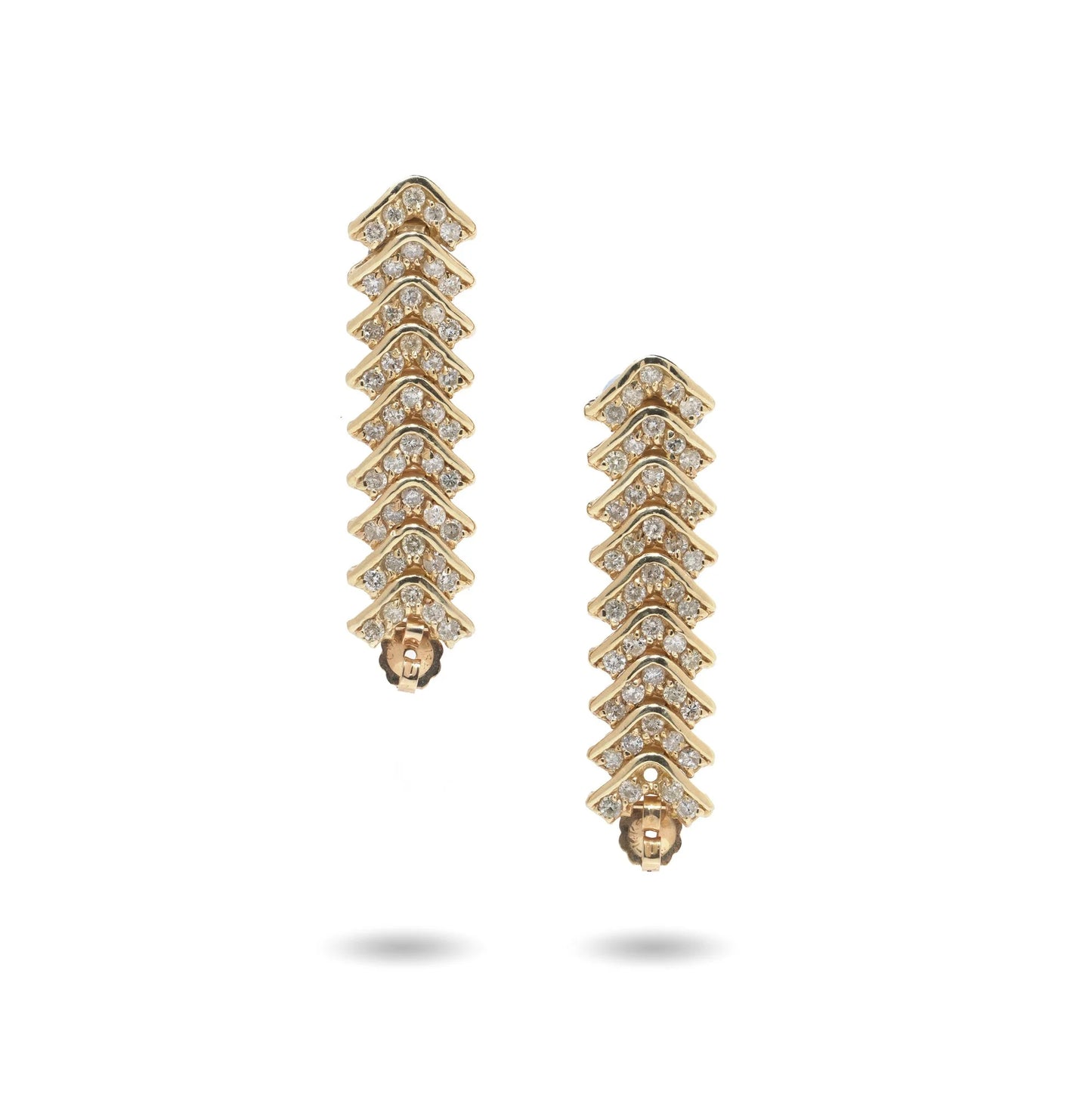 Vintage 14 Carat Gold Diamond Day And Night Earrings