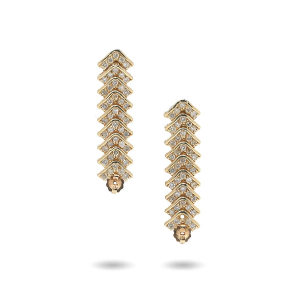 Vintage 14 Carat Gold Diamond Day And Night Earrings