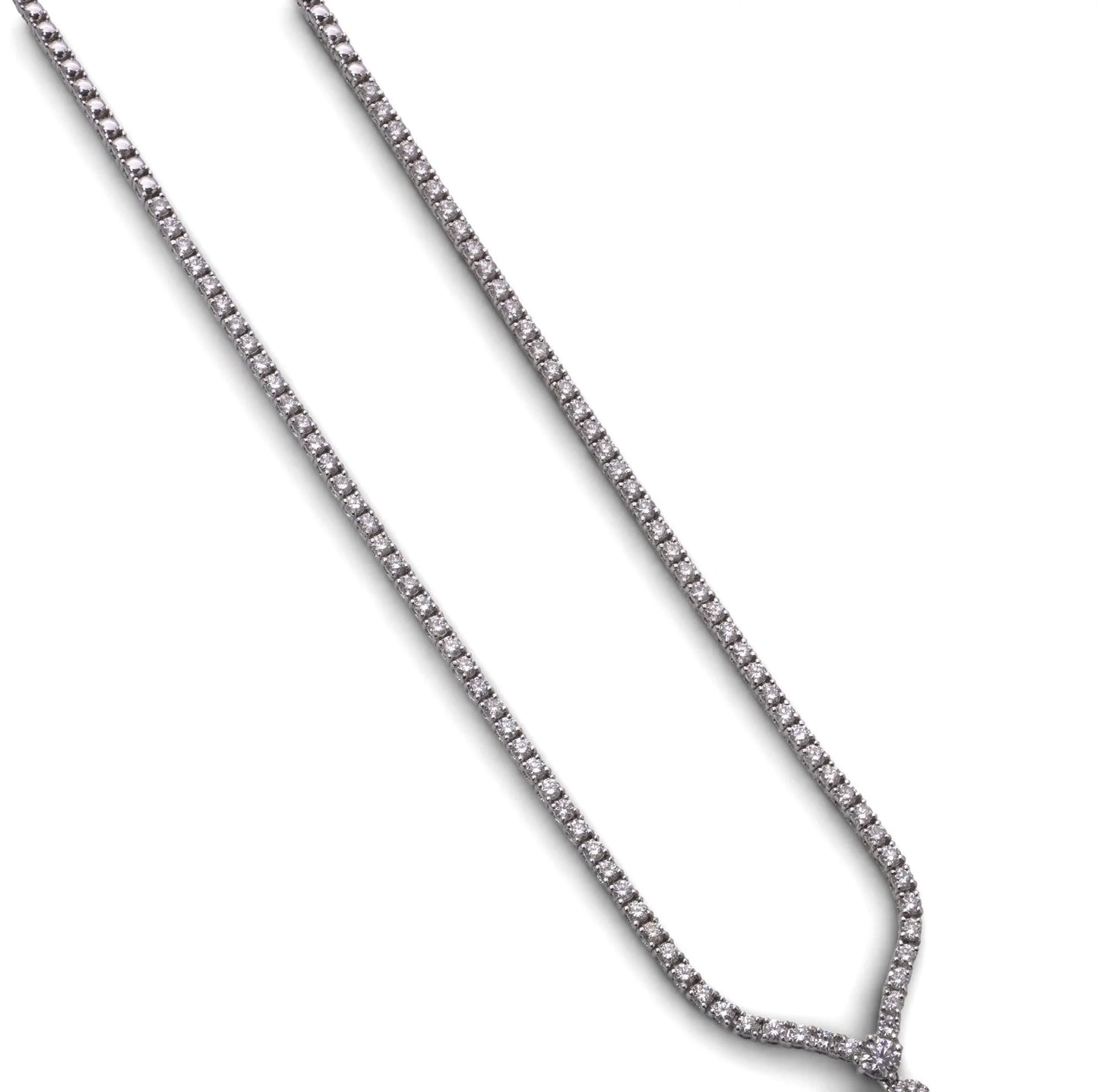 Vintage 18 Carat White Gold Diamond And Aquamarine Necklace