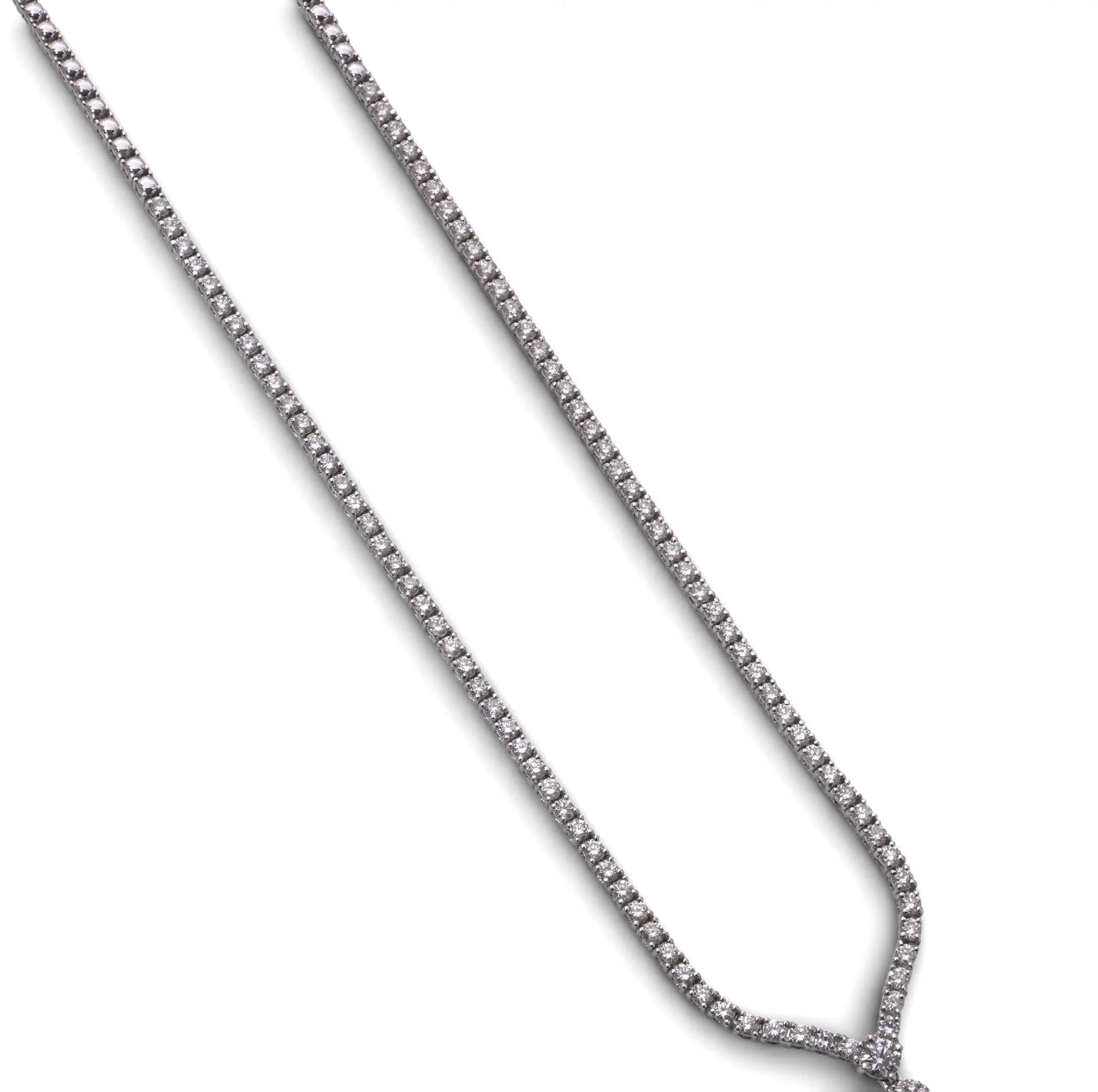 Vintage 18 Carat White Gold Diamond And Aquamarine Necklace