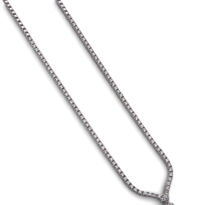 Vintage 18 Carat White Gold Diamond And Aquamarine Necklace