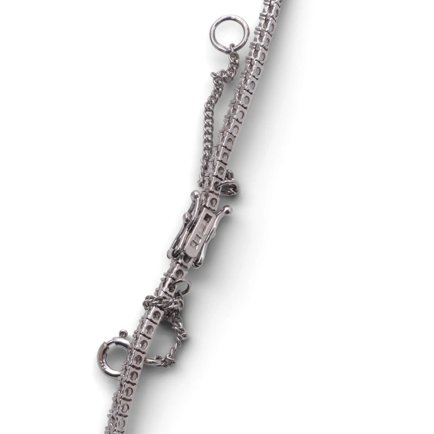 Vintage 18 Carat White Gold Diamond And Aquamarine Necklace