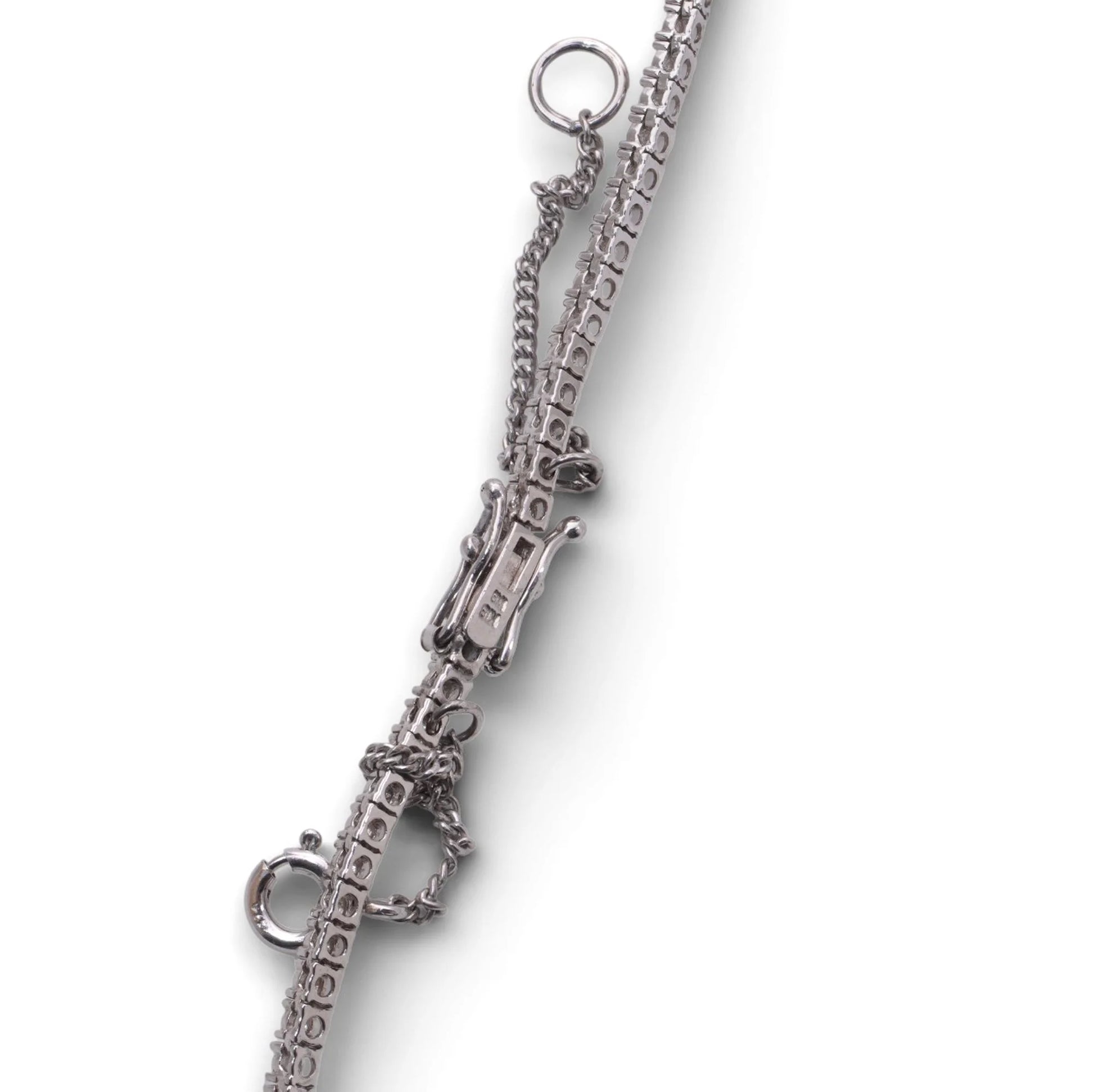 Vintage 18 Carat White Gold Diamond And Aquamarine Necklace