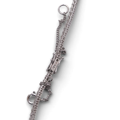 Vintage 18 Carat White Gold Diamond And Aquamarine Necklace