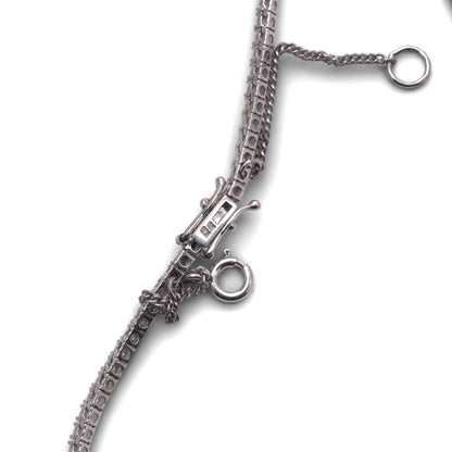 Vintage 18 Carat White Gold Diamond And Aquamarine Necklace