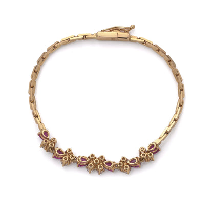 Vintage 18 Carat Gold Ruby And Diamond Bracelet, 1983