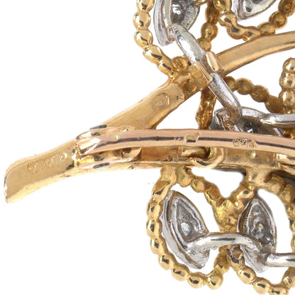 Boucheron 18 Carat Gold Diamond Leaf Brooch